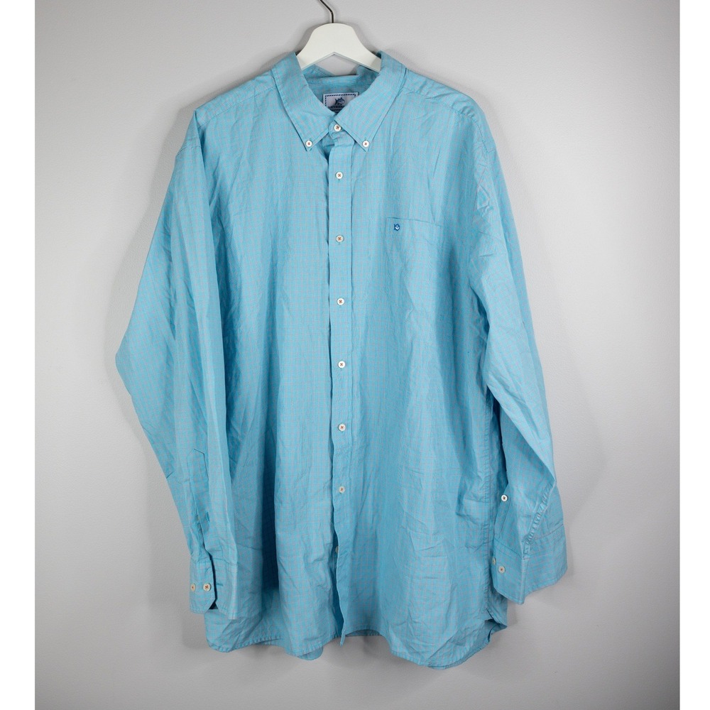 Southern Tide Button Down Shirt Mens XXL Blue Excellent Classic Fit Check